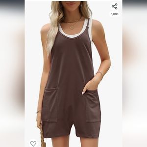 AUTOMET Women's Casual Sleeveless Shorts Jumpsuits with Pockets